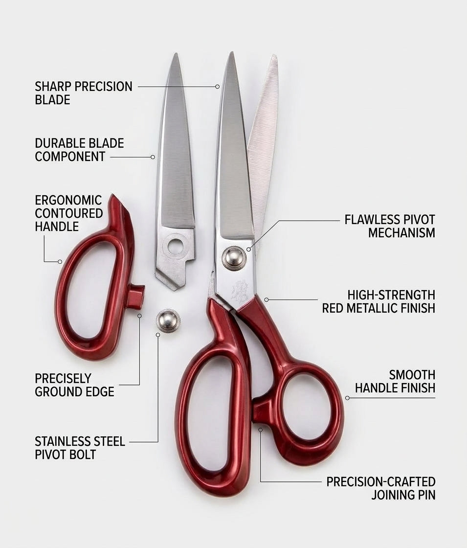 Tailor Scissors T-108 – Metallic Crimson Red Fabric Shears
