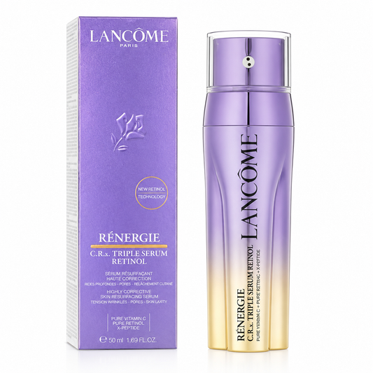 Lancème Rénergie C.R.A. Triple Serum Retinol bottle and packaging on a white background
